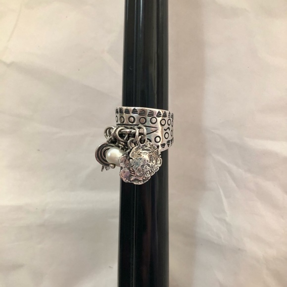 Silpada Sterling Silver Coin Pearl ChaCha Ring R1902 - Picture 2 of 7